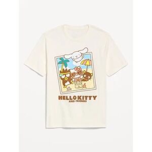 Old Navy Hello Kitty and Friends Beach Graphic T-Shirt Cream Off-White NWT
